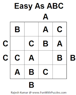 Easy as ABC (Mini Puzzles Series #32) Solution