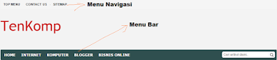 Cara membuat menu bar dan menu navigasi di blog
