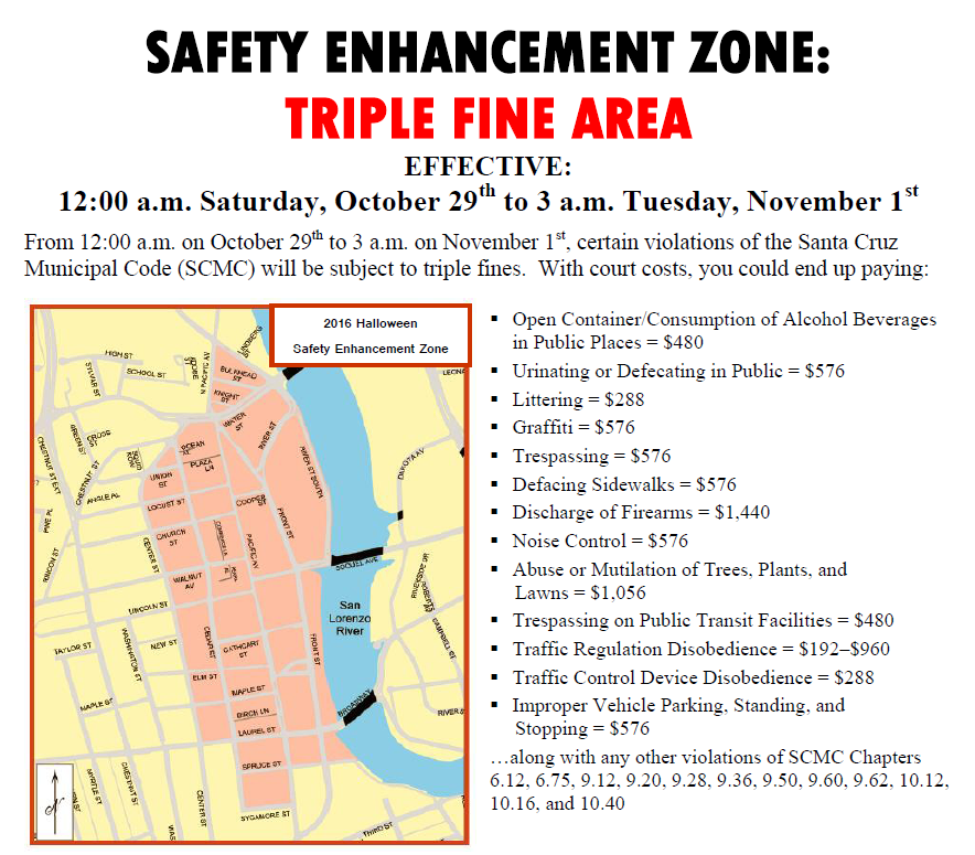 Santa Cruz Police 2016 Halloween Safety Enhancement Zone