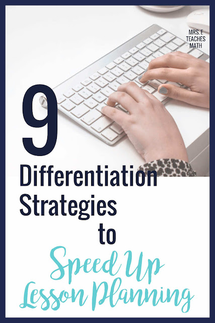 These differentiation strategies in the classroom are perfect for middle school and high school students. I use these ideas in secondary math, but they would even work in elementary.