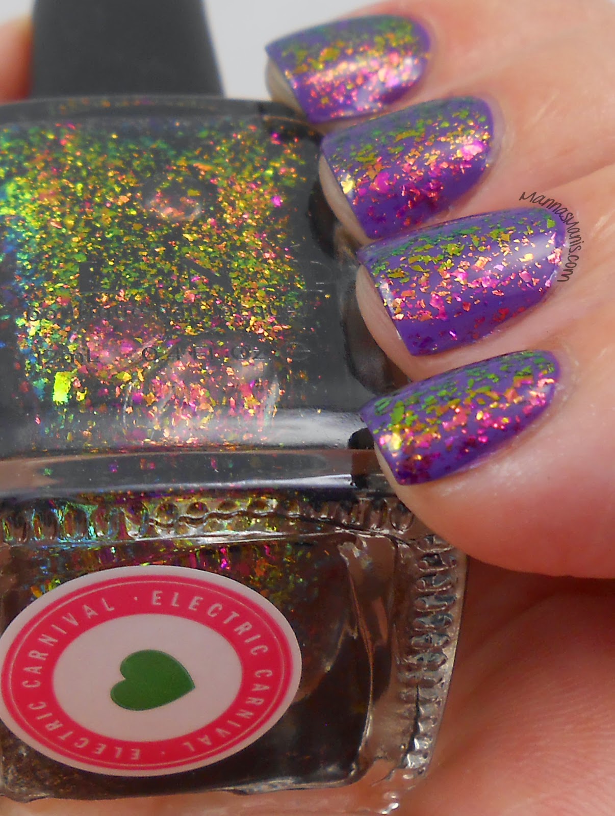 ILNP electric carnival, a multicolored flakie nail polish