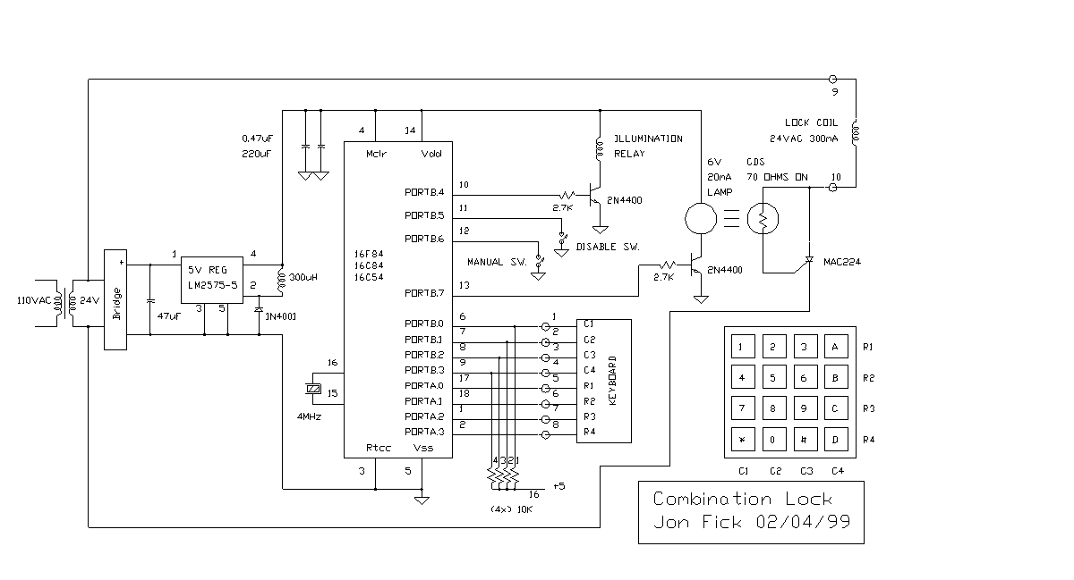 12 Bit Lock Circuit Diagram