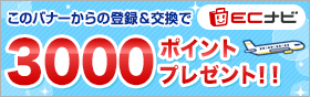 ECナビの入会バナー（300円分がもらえます）