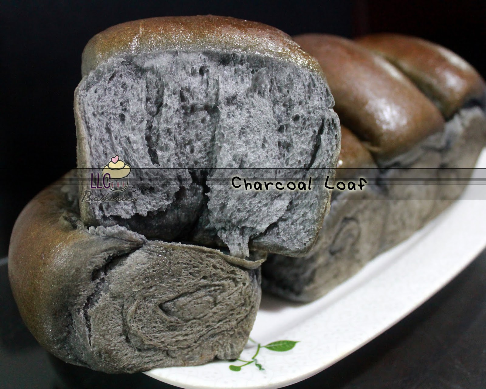 LLC Bakeries Charcoal Loaf Custard Charcoal Bun Coconut Charcoal Bun