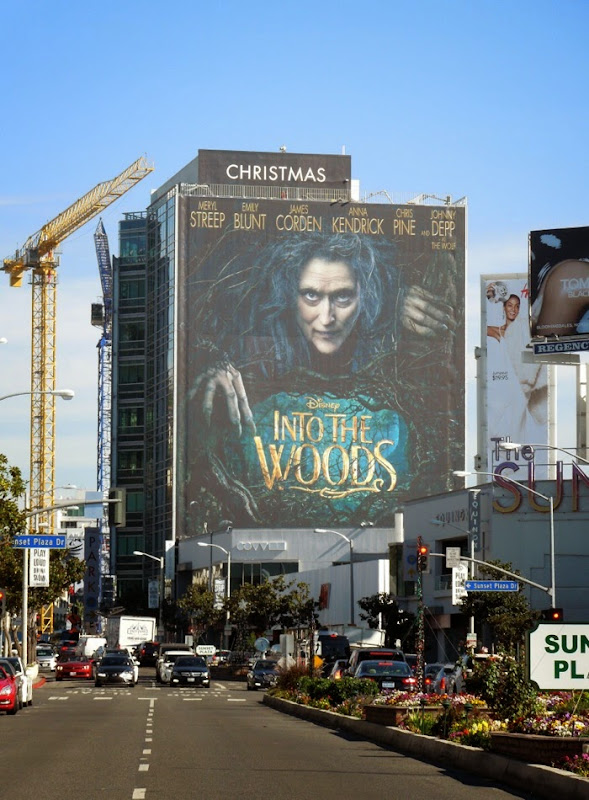 Giant Disney Into the Woods movie billboard Sunset Plaza Giant Disney Into the Woods movie billboard