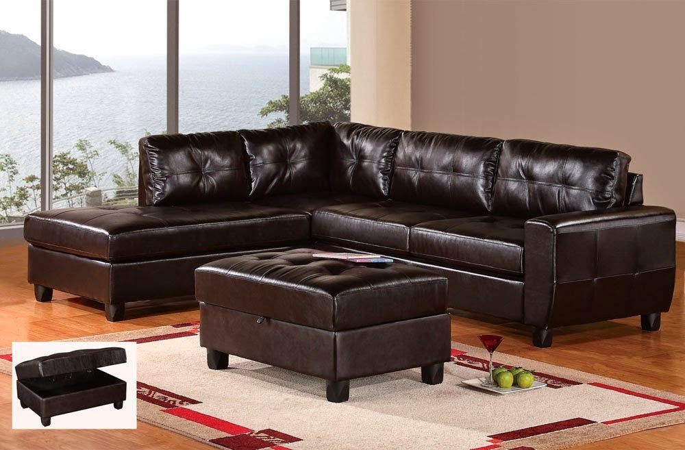 black leather couch