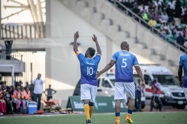 Puyol and Okocha Play An Unmissable Match in Uyo
