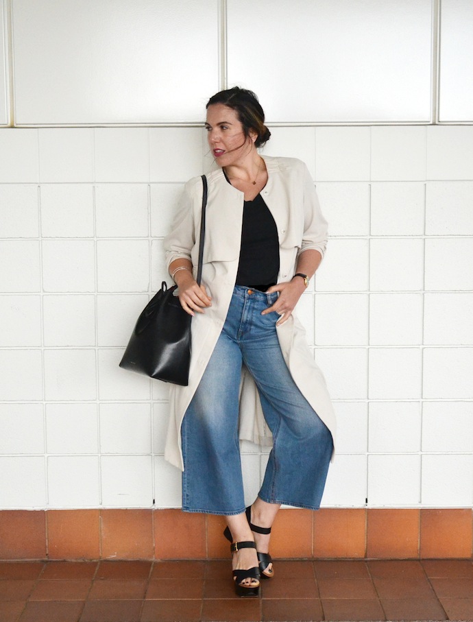 denim culottes how to wear J.Crew Rayner jeans