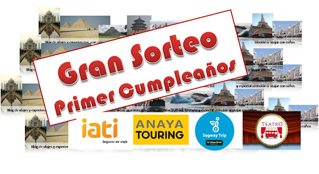 Sorteo primero cumpleaños del Blog El Blog de Viajes de Pumuki cumple un año de vida y lo celebra con un sorteo.