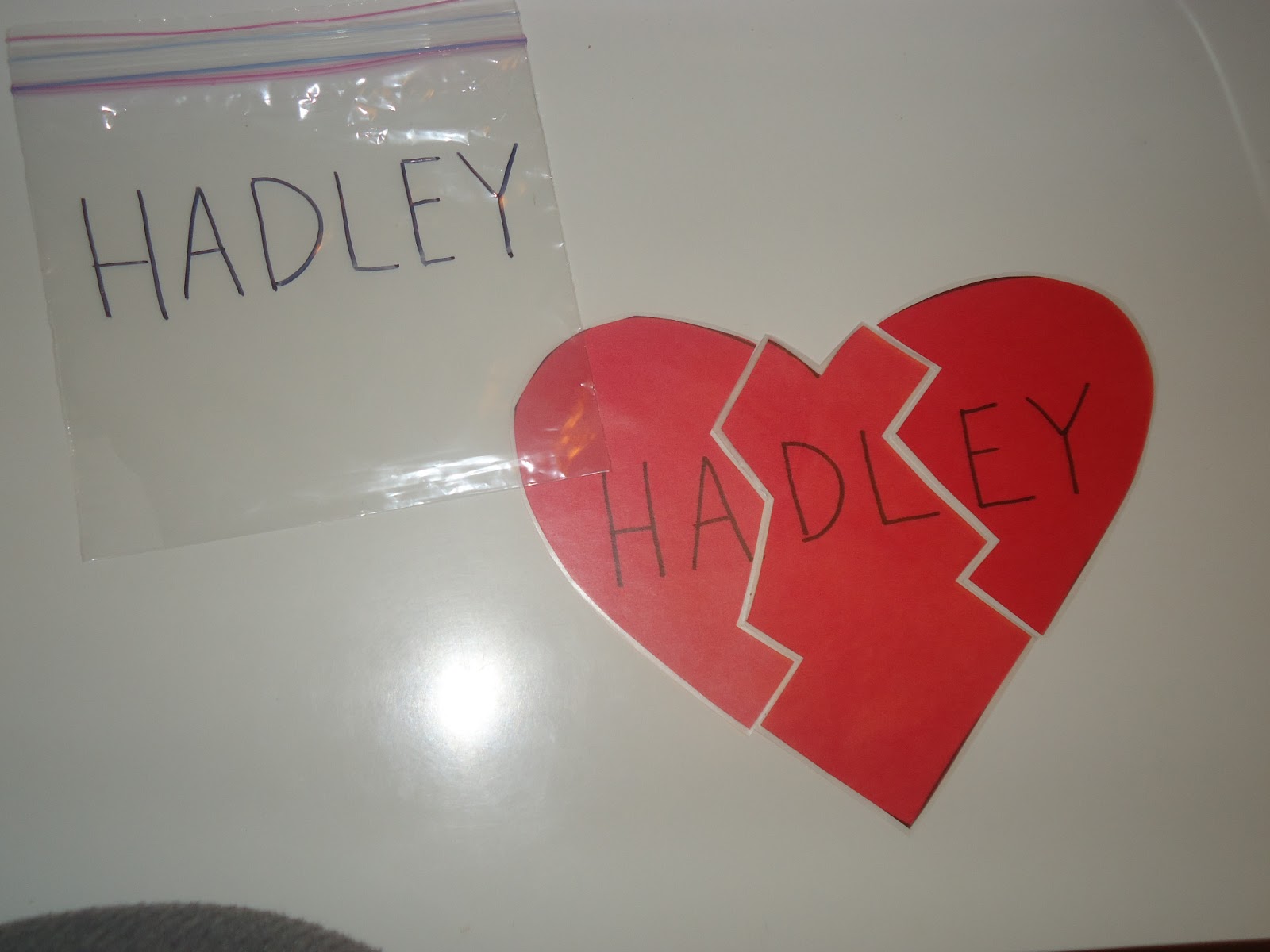 Pretty Cool Preschool Broken Heart Name Puzzle