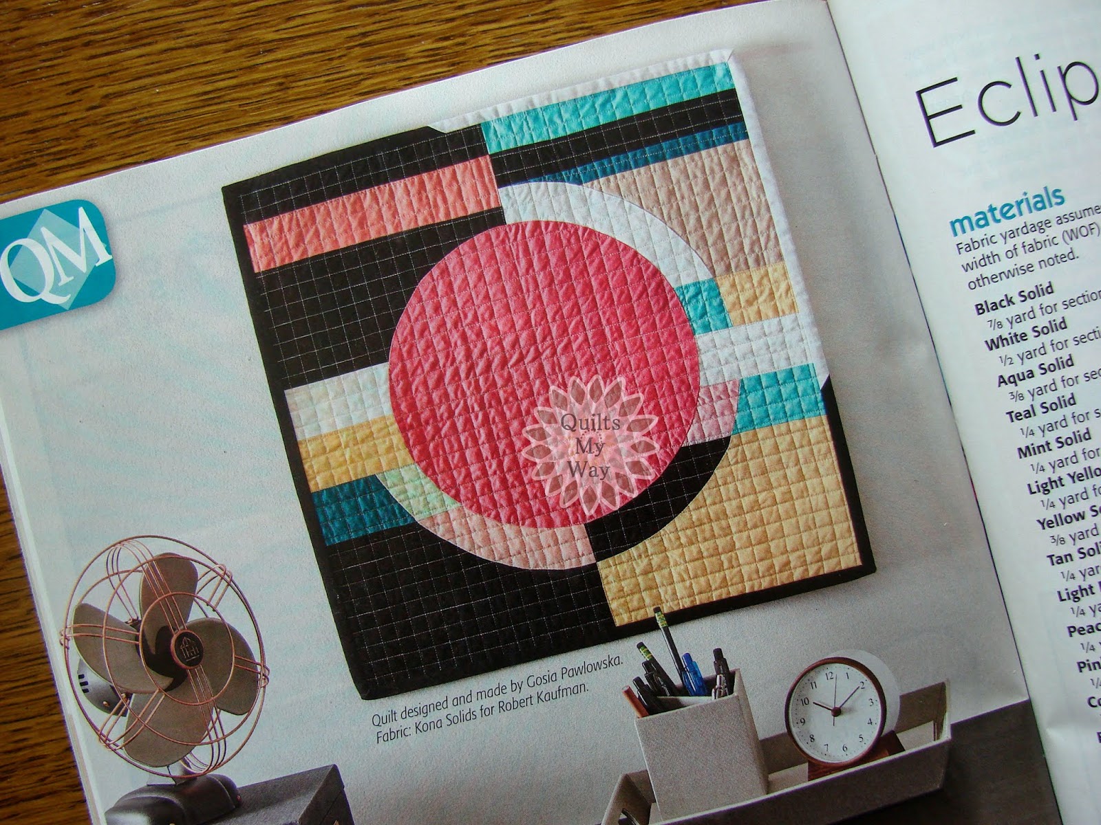 Quilts My Way "Eclipse" quilt in the "Quiltmaker" magazine