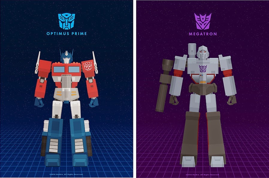 New York Comic Con 2014 Exclusive Transformers Generation 1 Print Set by Thong Le (Weaponix) - Optimus Prime & Megatron