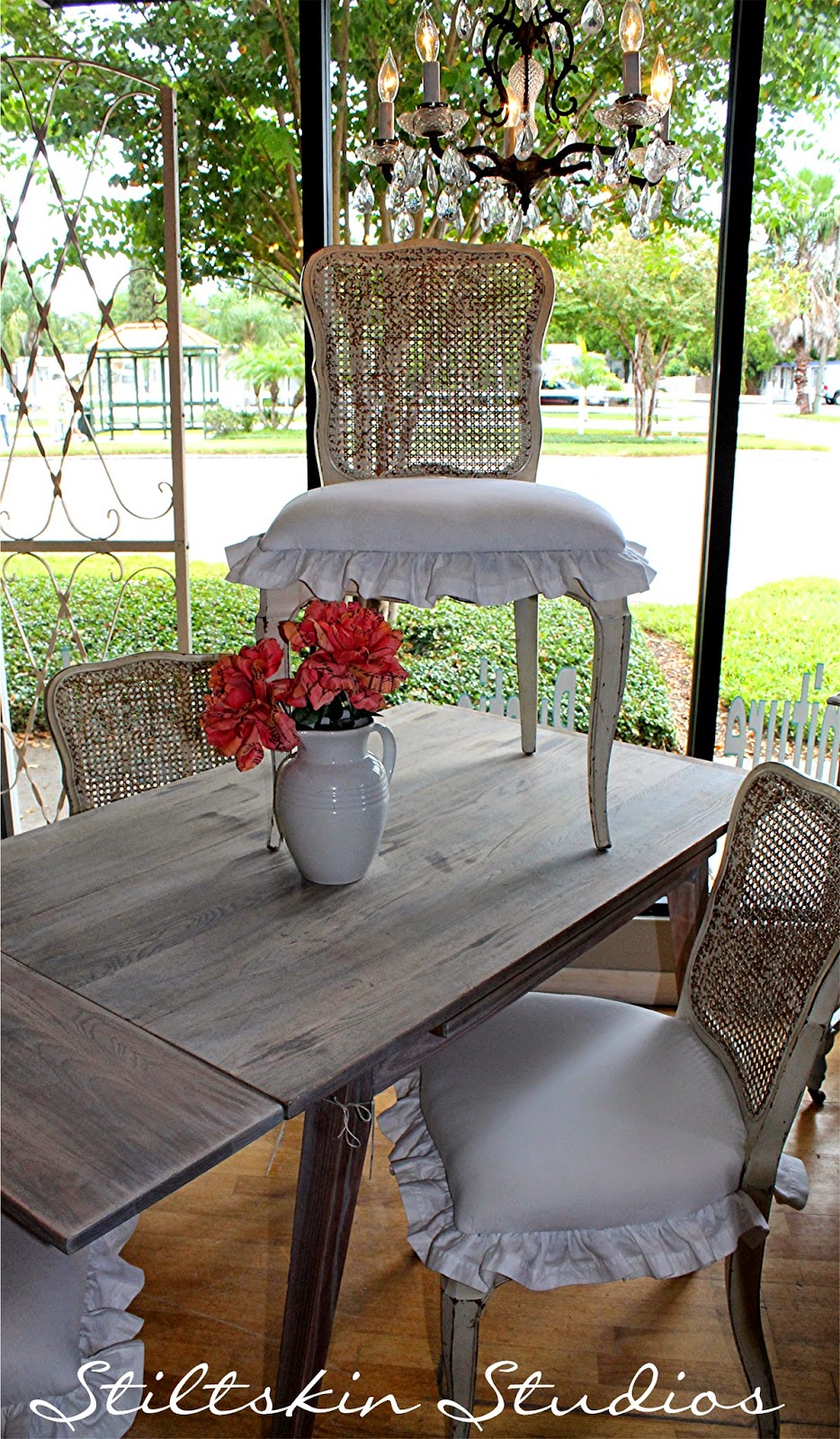 Stiltskin Studios Farmhouse Table and Ruffle Chairs