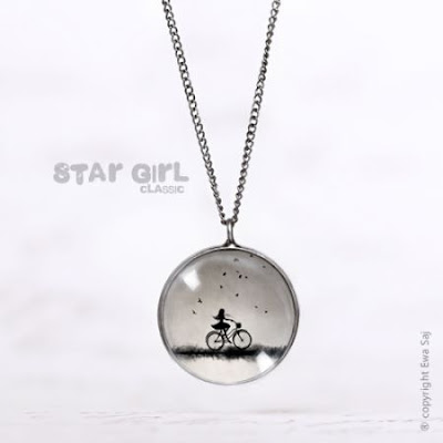 romantyczny naszyjnik Star Girl oryginalna biżuteria romantyczny naszyjnik na prezent dziewczyna na rowerze