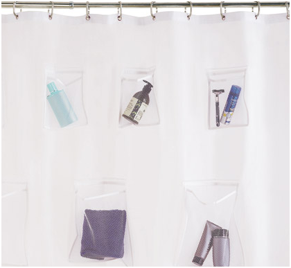 Frugal Nyc Girl Diy Shower Curtain For, Shower Curtain With Pockets