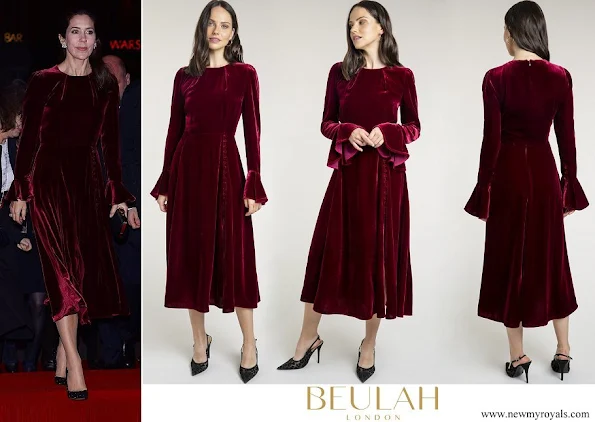 Crown Princess Mary wore Beulah London Yahvi Tailored Velvet Midi Dress