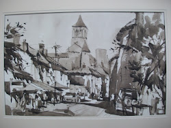 hoar john paintings watercolours watercolour films town sepia