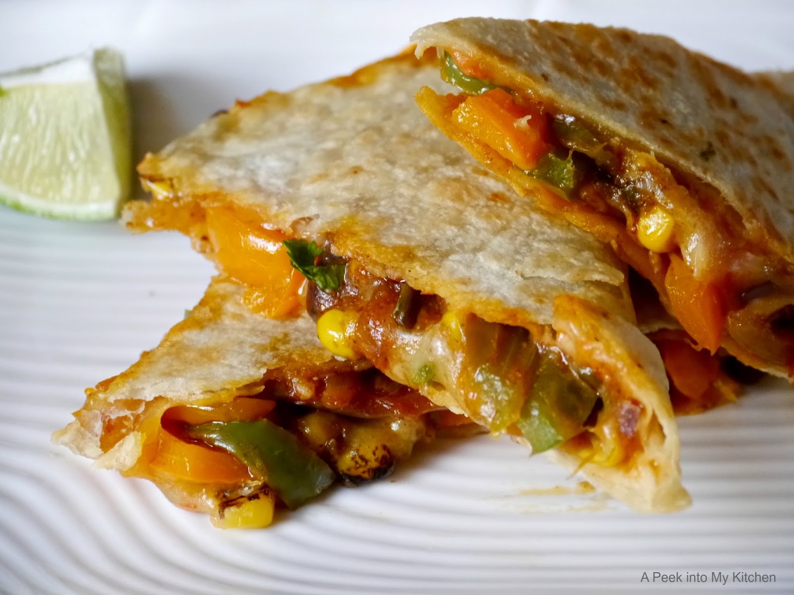 A Peek into My Kitchen Vegetable Quesadilla (Super Bowl Recipe) Day 35