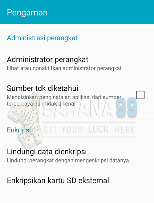 SARANA99 - TAMPILAN MENU SETTING UNTUK MENGIZINKAN PENGINSTALAN SARANA99 - TAMPILAN MENU SETTING UNTUK MENGIZINKAN PENGINSTALAN