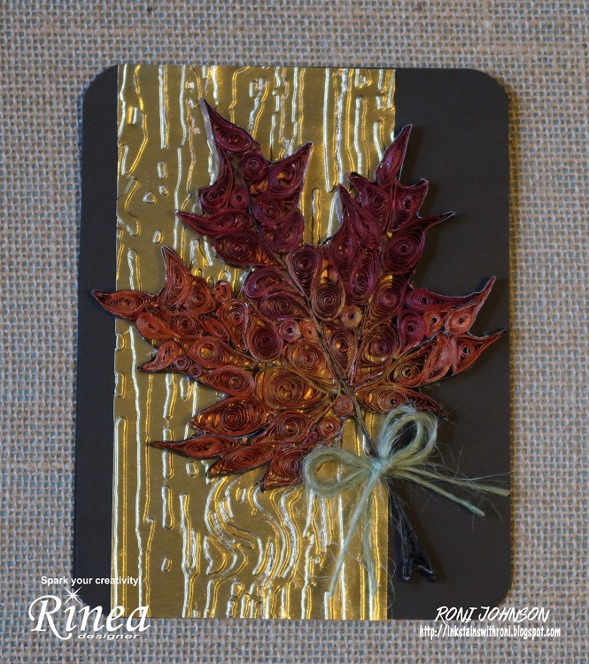 Ink Stains Quilled Maple Leaf Card