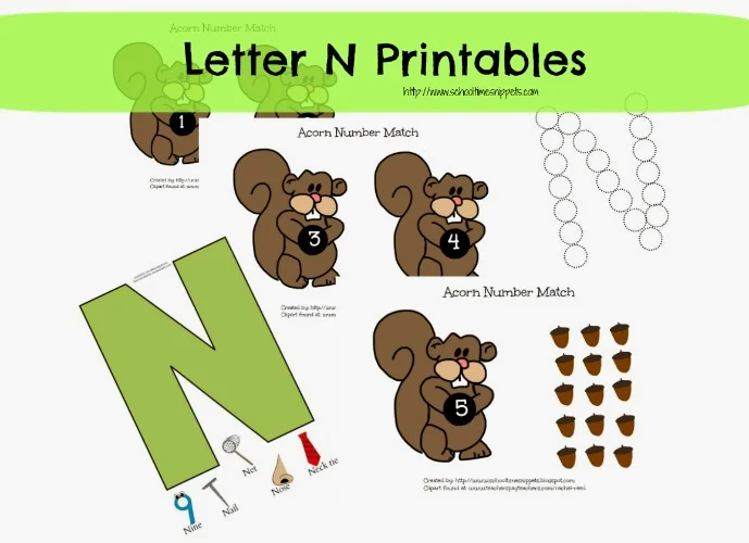 Letter N Toddler Printables