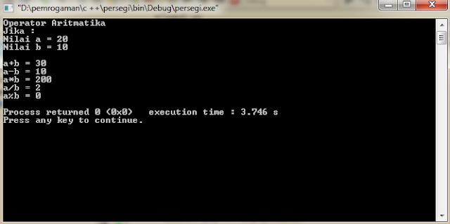 Contoh code ++ membuat program operator aritmatika dengan CODEBLOCKS