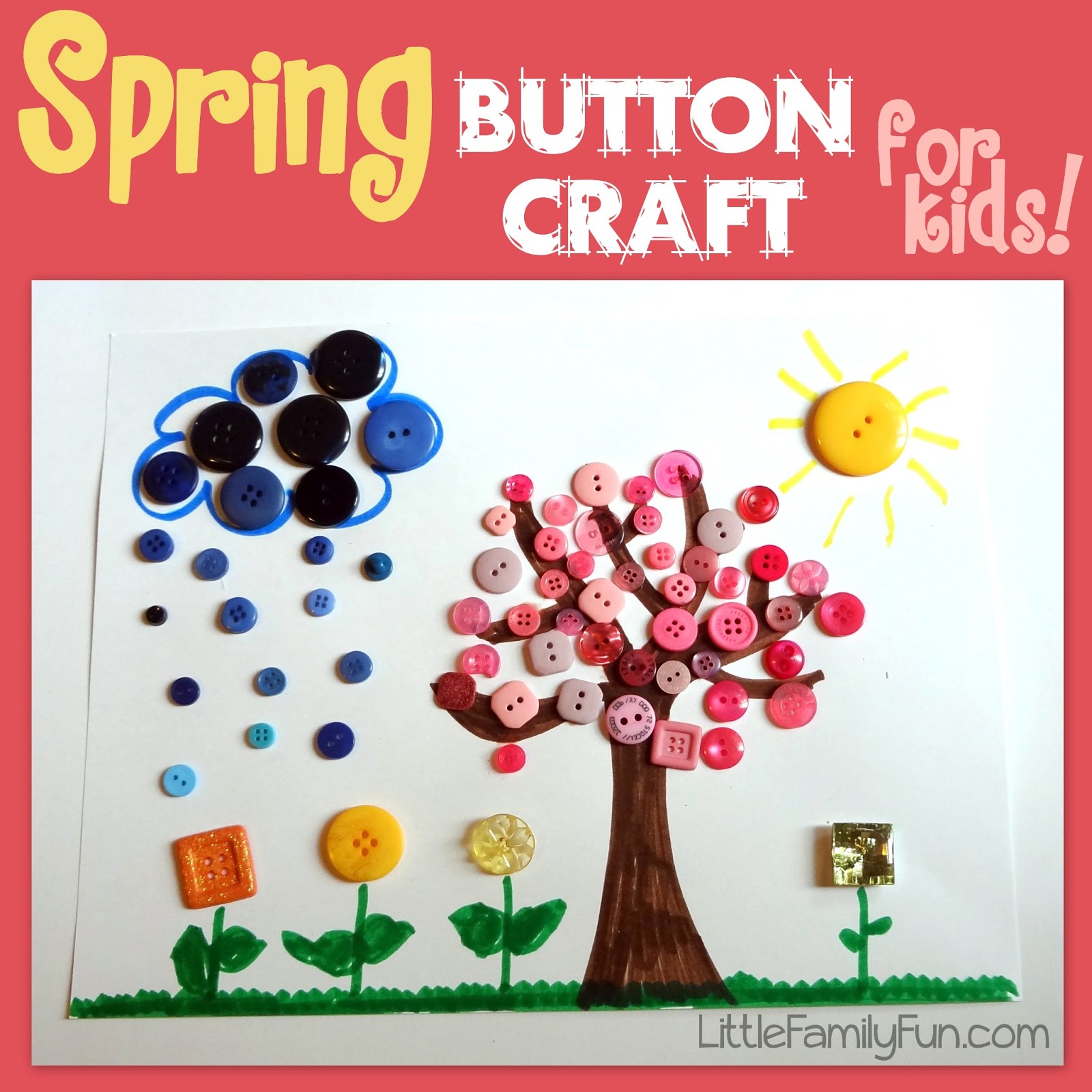 Little Family Fun: Spring Button Craft for Kids!