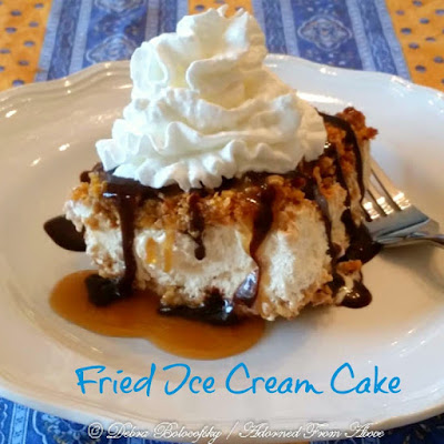 Fried Ice Cream Cake / Adorned From Above Cinco de Mayo / Mexican recipe www.adornedfromabove.com