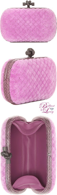 ♦Bottega Veneta knot cotton-blend snakeskin clutch bag #pantone #bags #pink #brilliantluxury