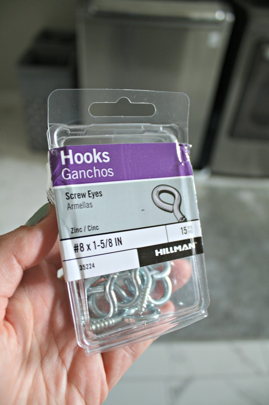 Eye hooks for hanging drapes