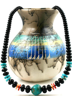 Black Onyx & Turquoise Necklace, Necklace