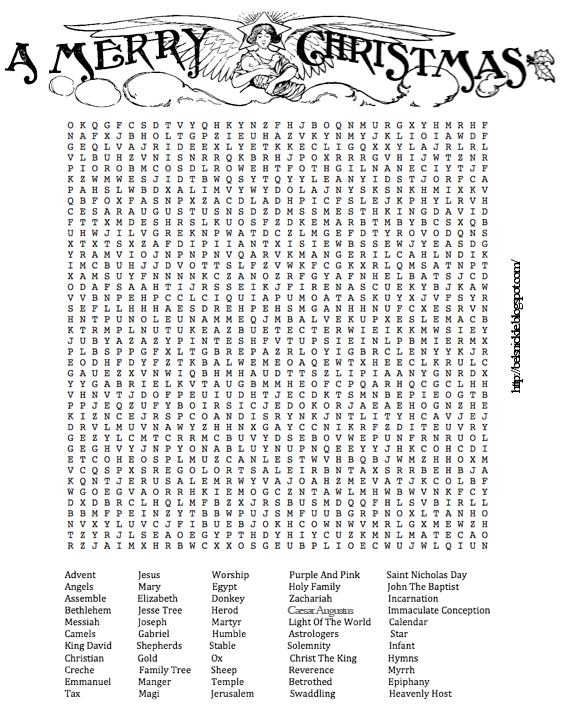 "Advent" Word Search Puzzle | Belznickle Blogspot : "Advent" Word