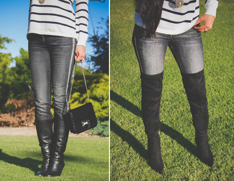 botas debajo o arriba de la rodilla