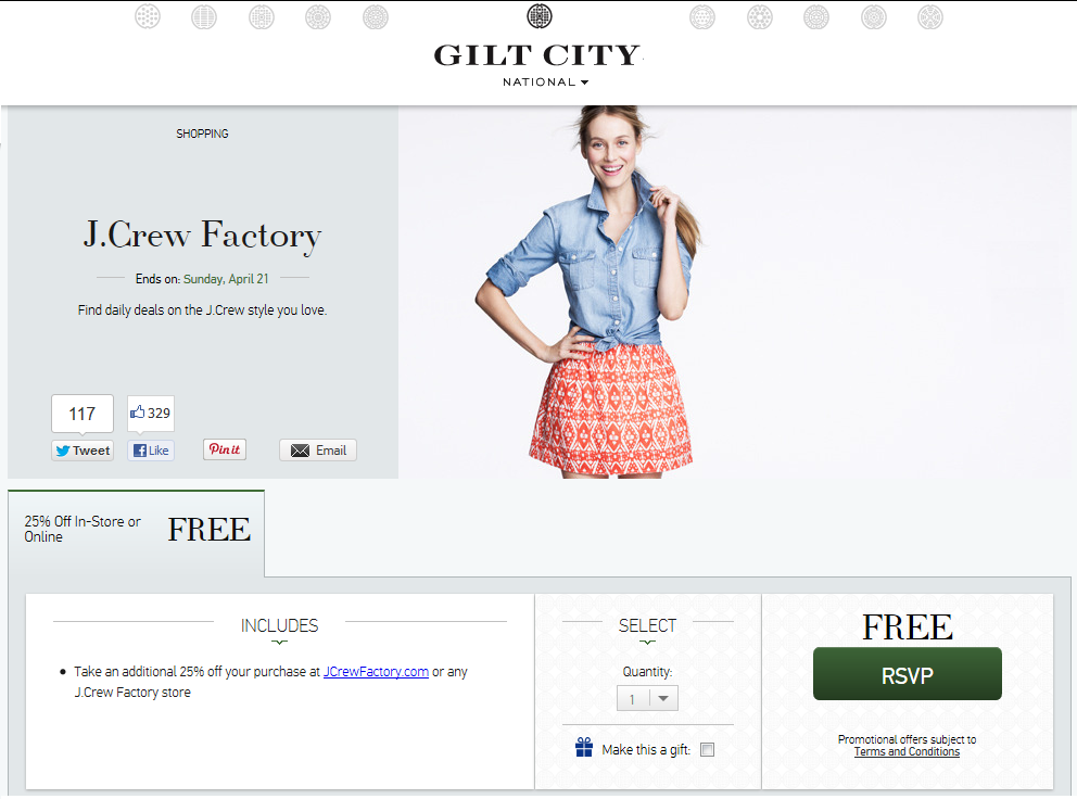 J.Crew Aficionada Gilt City + J.Crew Factory = 25 Off {wahoo!}