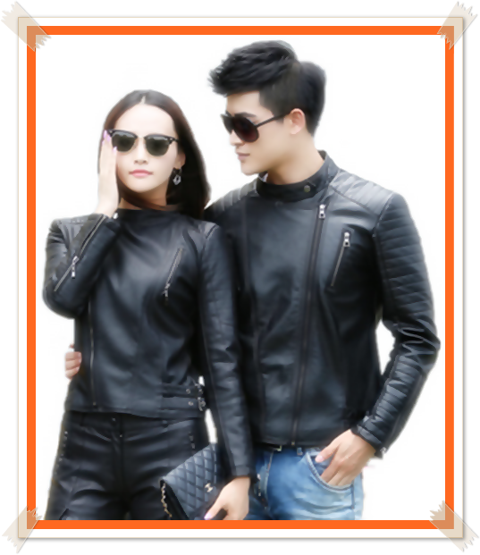 gambar contoh model jaket kulit couple untuk pasangan terbaru