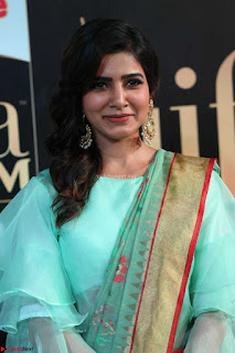 Samantha Ruth Prabhu Smiling Beauty in strange Designer Saree at IIFA Utsavam Awards 2017  Day 2  Exclusive 09