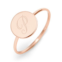Monogrammed initial ring - BFF gift guide under $50. Birthday gift guide under $50. Birthday presents under $50. Birthday gift guide. | brazenandbrunette.com 