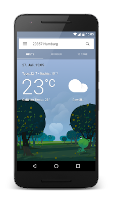 Ein Screenshot der Wettervorhersage auf Android