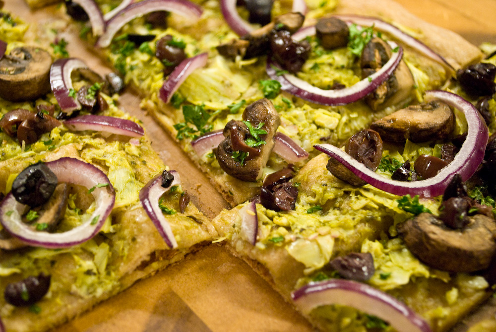Recipes for a Quarterlife Artichoke Pesto Flatbread
