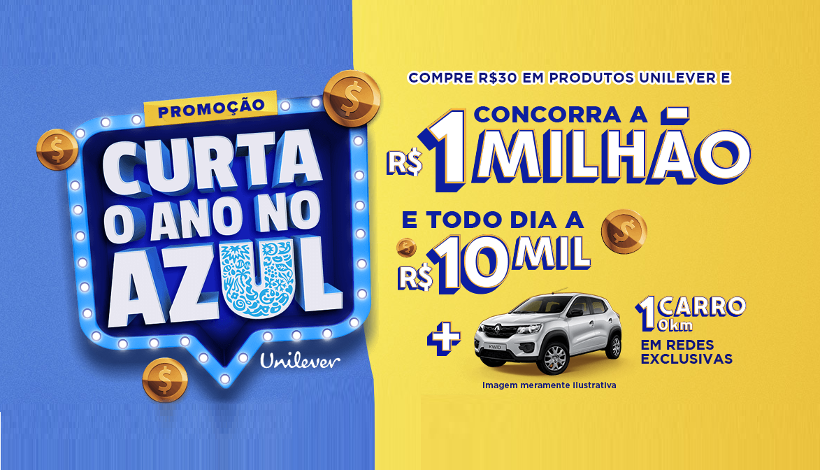 Promoção Unilever Curta o Ano no Azul Sorteio para ganhar 1 MILHÃO, e