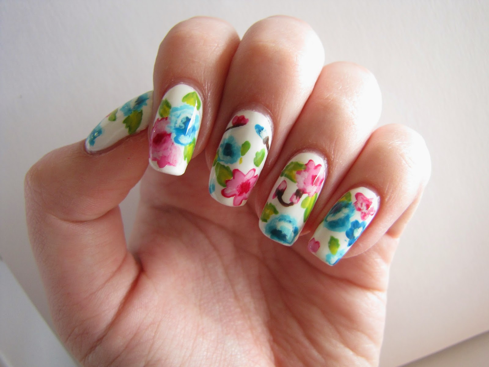 Nails By Bayles: Girly Floral Nail Art