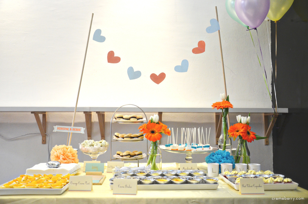 Orange Teal Engagement Dessert Table Creme Berry's Blog