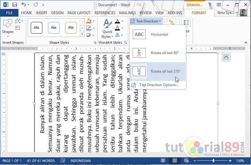 Kursus Komputer Microsoft Word Cara Membuat Tulisan Di Ms Word Menjadi Miring Terbaru