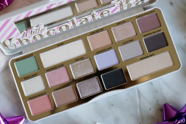too faced white chocolate bar palette swatches review pale skin