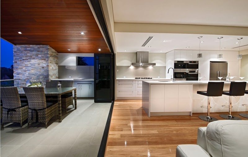 Kitchen Family Room With Alfresco Sliding Doors Deck Kitchen Family Room With Alfresco Sliding Doors Deck