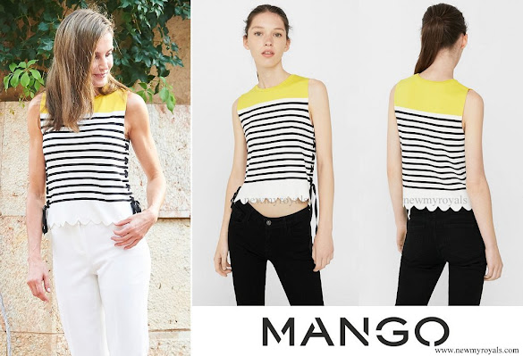 Queen Letizia wore Mango striped knit top