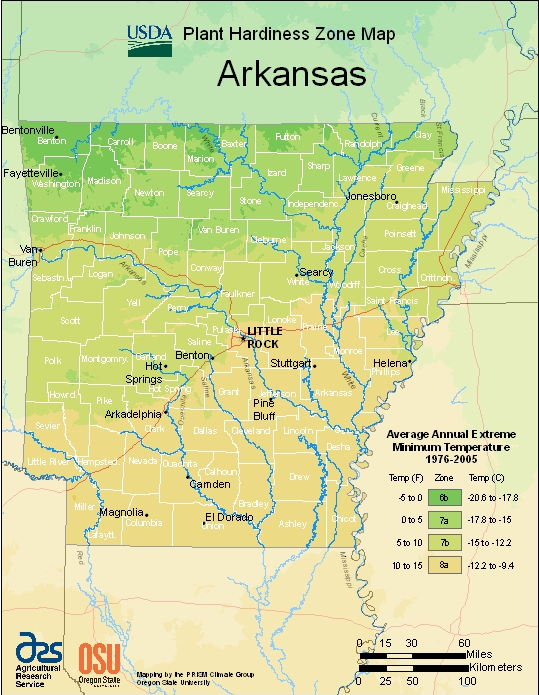 Farmers Know Best Arkansas USDA Plant Hardiness Zones Map