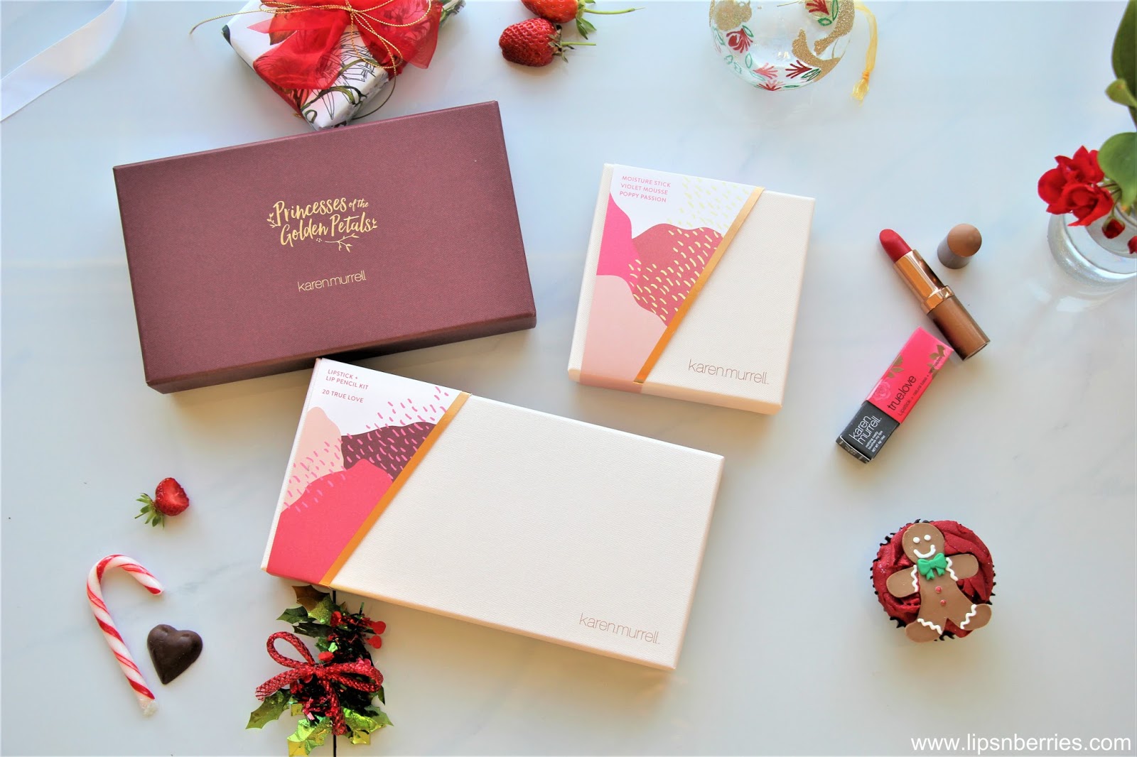 2/5 Christmas Gift Guide- Best Natural Lipstick Gift Sets by Karen Murrell  | LIPS n BERRIES