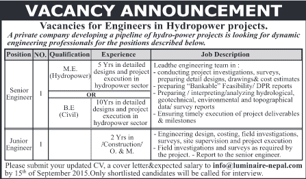 engineers nepal job vacancy enlarge