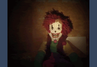 scary gif cute clown badut lucu